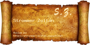 Strommer Zoltán névjegykártya