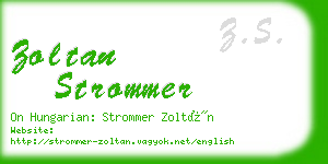 zoltan strommer business card